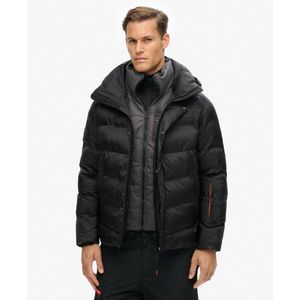 Superdryvoor mannen. MS110175A Ski Sport Puffer Coat groen (S), Casual, Gerecycled nylon