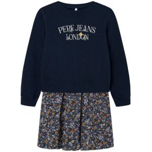 Pepe Jeansvoor meisjes. PG951645 Tessa jurk marine (6años= 104cm), Casual, Katoen, Lange mouwen, Duurzaam, Marineblauw, kinderkleding