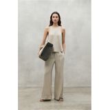 ECOALFvoor vrouwen. MCWGAPAMOSA00710S24-008 Mosa beige broek (XS), Casual, Vlas