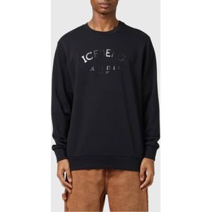 Icebergvoor mannen. 25EI1P0E0106317 Sweater met ronde hals zwart (M), Casual, Katoen