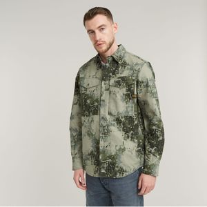 G-Starvoor mannen. D25264-D326-G787 Cargo Pocket Regular Overhemd groen (XXL), Casual, Camouflage, Lange mouwen, Gerecycled polyester, Duurz