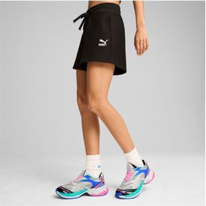 Pumavoor vrouwen. 62663001 Korte Classics Geribde A-Li zwart (XS), Casual, Sportief, Katoen, Meerdere sporten, Duurzaam