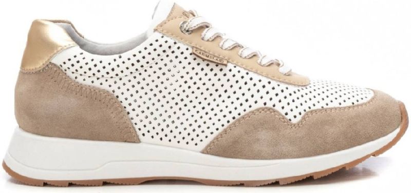 Carmela - Damestrainer - Beige - Leer - Casual