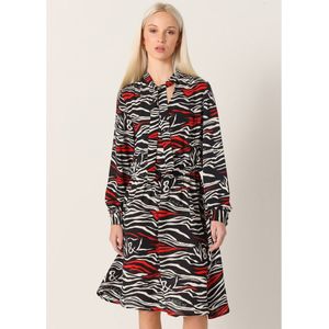 Victorio & Lucchino, V&Lvoor vrouwen. 3668795 Korte jurk met veelkleurige dierenprint (XS), Casual, Viscose, Lange mouwen