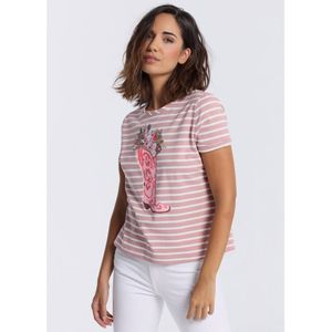 Lois Jeansvoor vrouwen. 422312279 Veelkleurig T-shirt met korte mouwen (XXL), Casual, Katoen