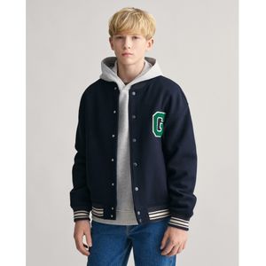 Gantunisex voor kinderen. 970305 Varsity-jas in marineblauw Teens wol (15Años= 170cm), Casual, Duurzaam, kinderkleding