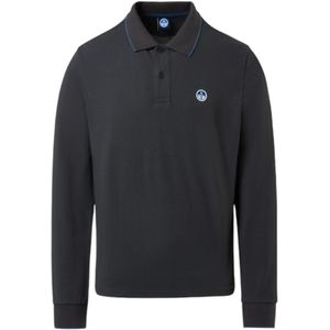 North Sailsvoor mannen. 692454 Poloshirt met grijs kraaglogo (L), Casual, Katoen, Lange mouwen