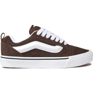 Vansunisex. VN0009QCNWH1 Knu Skool bruin leren sportschoenen (36), Plat, Voor, Veters, Casual