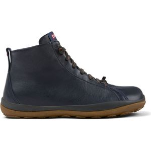 Campervoor mannen. K300287-029 Peu Pista Leren Enkellaarsjes marine (43), Leer, Plat, Ritssluiting, Casual, Marineblauw