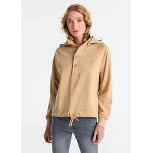 Lois Jeansvoor vrouwen. 464632656 Afneembaar sweatshirt met capuchon en roze knopen (XXL), Casual, Katoen, Lange mouwen