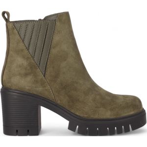 Chika10voor vrouwen. CONDE 07 Leren enkellaarsjes Conde 07 groen (40), Leer, 3 tot 5 cm, Ritssluiting, Casual