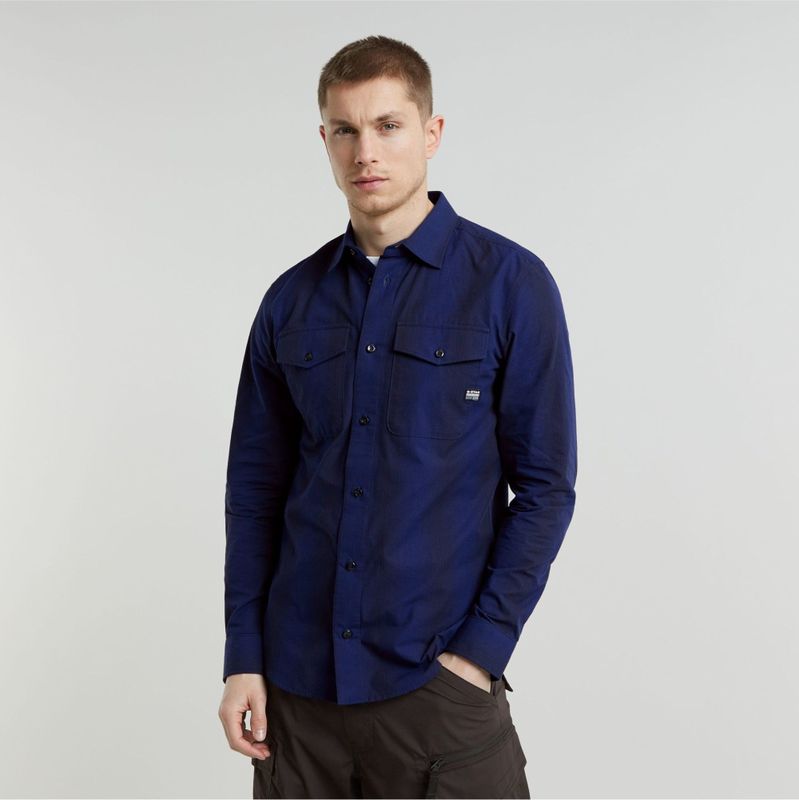 G-Star RAW marine slim overhemd, meerdere kleuren (Dk Black Shadow Stripe D24963-d744-g712), XS