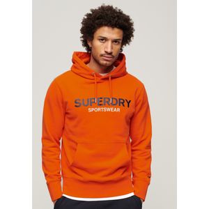 Superdryvoor mannen. M2013520A Los sweatshirt met logo Sportswear oranje (M), Casual, Katoen, Lange mouwen