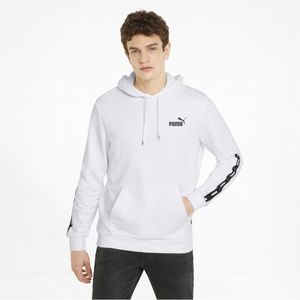 Pumavoor mannen. 84738502 Essentials+ Tape hoody wit (XL), Casual, Sportief, Katoen, Meerdere sporten