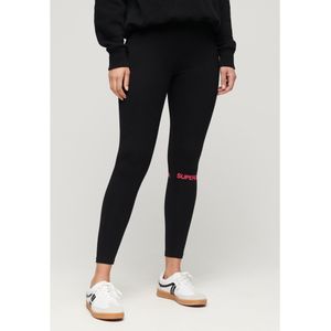 Superdryvoor vrouwen. W7011021A Legging met hoge taille Sportswear zwart (8 UK = XS), Casual, Sportief, Meerdere sporten, Biologisch katoen,