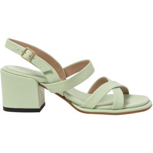 Neosensvoor vrouwen. 3317311ZZ003_020 Leren sandalen S3173 beige -Hoogte hak 6cm (36), Leer, 5 tot 8 cm, Gesp, Casual, Feest