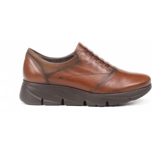 Fluchosvoor vrouwen. F1357 Lederen schoenen F1357 Bordeaux -Hoogte: 4cm (39), Leer, 3 tot 5 cm, Veters, Casual