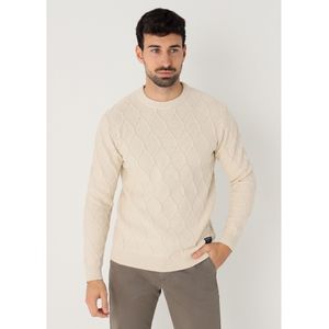 Bendorffvoor mannen. 870435391 Beige tricot trui (S), Casual, Katoen, Lange mouwen