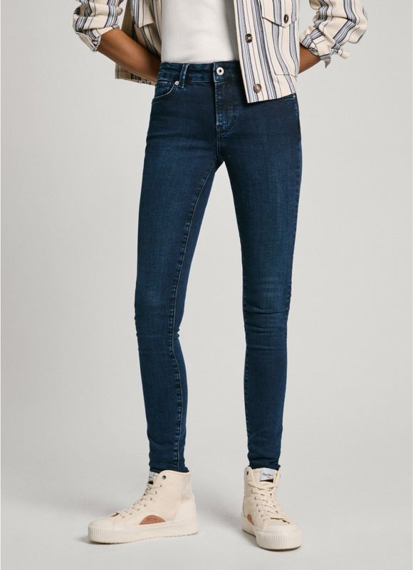 Pepe Jeansvoor vrouwen. PL204583CU2 Jeans skinny Lw blauw (25/32), Casual, Katoen, Denim, Duurzaam