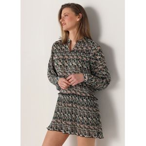 Lois Jeansvoor vrouwen. 447692363 Korte jurk Geplooide stof Veelkleurige camouflageprint (XS), Casual, Polyester, Lange mouwen