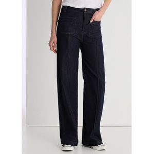 Victorio & Lucchino, V&Lvoor vrouwen. 300128076 Jeans met marine plastron zakken (27), Casual, Katoen, Denim, Marineblauw