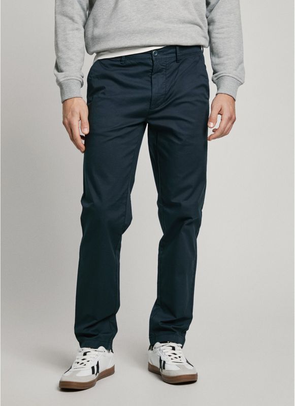 Pepe Jeans - PM211873 - Chino Broek - Marineblauw - Katoen Popeline