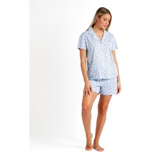 Admasvoor vrouwen. 62568-0-000204 Waar je hart ligt Korte mouwen open pyjama blauw (XXL), Homewear, Katoen