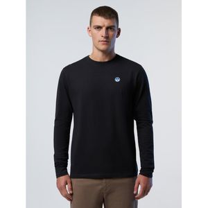 North Sailsvoor mannen. 692971 Basic Bollo T-shirt zwart (M), Casual, Sportief, Meerdere sporten, Biologisch katoen, Duurzaam