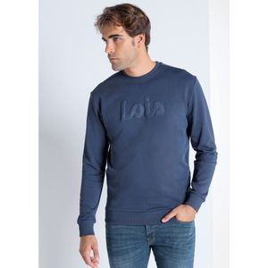 Lois Jeansvoor mannen. 165673397 LOIS JEANS - Navy sweatshirt met boxkraag (S), Casual, Katoen, Lange mouwen, Marineblauw