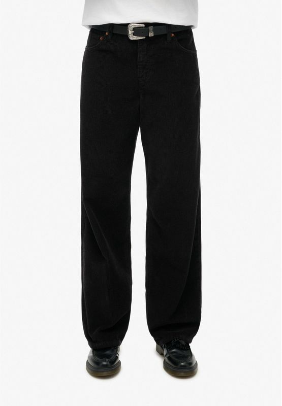 Superdry - W7011108A - Corduroy Broek - Zwart - Wijde Pijpen