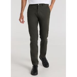 Bendorffvoor mannen. 803215550 Donkergroene slim fit chino broek (30), Casual, Katoen