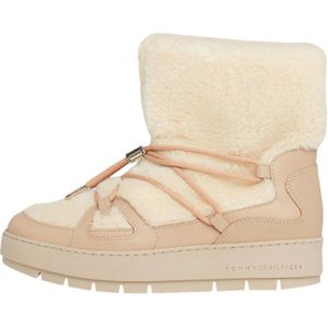 Tommy Hilfigervoor vrouwen. FW0FW07505 Sneeuwschoenen Plush beige (38), 1 tot 3 cm, Veters, Casual, Buiten, Duurzaam, Gerecycled polyester