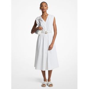 Michael Korsvoor vrouwen. MS5830KF4C Jurk V wit (XS), Casual, Mouwloos / spaghettibandjes, Biologisch katoen, Duurzaam