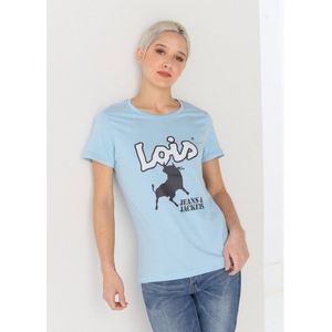 Lois Jeansvoor vrouwen. 422042139 T-shirt met korte mouwen met groene opdruk (XXL), Casual, Katoen