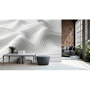 Fotobehang Abstracte Witte Golven