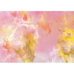 Vliesbehang - Roze en Goud Marmer - Marmerbehang