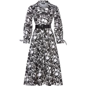 Blauw jurkje - Vintage Diva - Zwart/Wit - Maat M