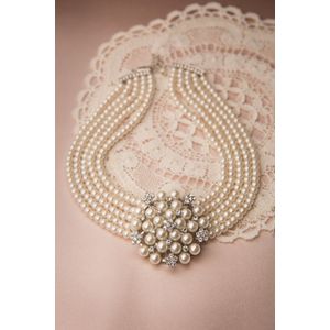 Ketting - Lovely (Creme/Zilver)