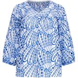 Blouse dames - Smashed Lemon - Wit/Blauw - Maat XL