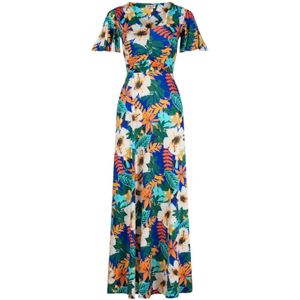 Maxi jurk - Vintage Chic for Topvintage - Blauw/Kobalt/Multicolour - Maat 14