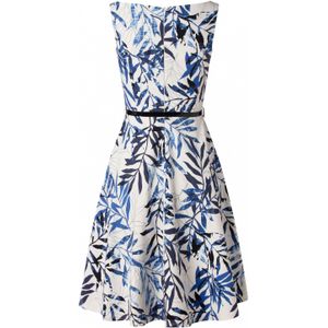 Swing jurk - Vintage Chic for Topvintage (Wit/Blauw)