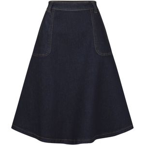 Swing rok - Queen Kerosin - Blauw/Donkerblauw - Maat S