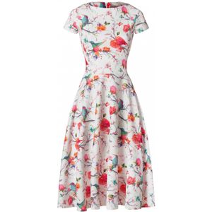 Swing jurk - Vintage Chic for Topvintage - Wit/Multicolour - Maat 8