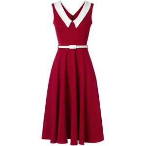 Swing jurk - Vintage Chic for Topvintage (Rood/Wit)