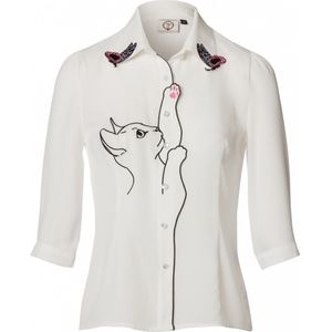 Dancing Days - Snow Bird Blouse - XS - Wit