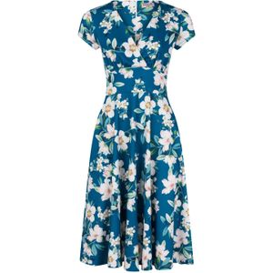 Swing jurk - Vintage Chic for Topvintage - Blauw/Multicolour - Maat 20