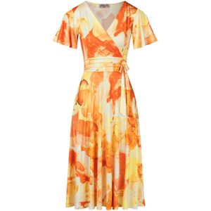 Blauw jurkje - Vintage Chic for Topvintage - Oranje/Geel - Maat 8
