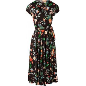 Swing jurk - Vintage Chic for Topvintage (Zwart/Multicolour)