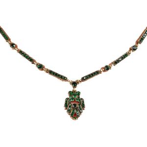 Ketting dames - Lovely - Groen/Donkergroen/Goud - Maat One size