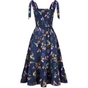 Midi jurk - Blutsgeschwister - Blauw/Donkerblauw/Multicolour - Maat XL